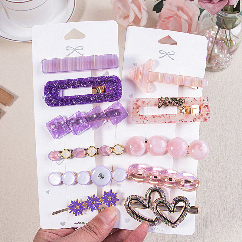 Wholesale Pearl with Diamond Bow and Starfish Plastic Hair Clips